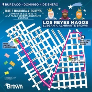 Con una colorida caravana, llegan este domingo los Reyes Magos a Almirante Brown