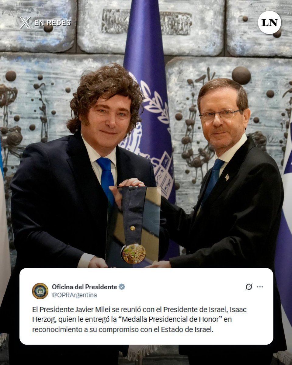 Isaac Herzog otorgó la Medalla Presidencial de Honor a Javier Milei